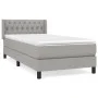 Box spring bed with light gray fabric mattress 100x200 cm by vidaXL, Beds and slatted bases - Ref: Foro24-3129929, Price: 326...