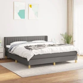 Box spring bed with dark gray fabric mattress 180x200 cm by vidaXL, Beds and slatted bases - Ref: Foro24-3130450, Price: 576,...