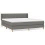 Cama box spring con colchón tela gris oscuro 180x200 cm de vidaXL, Camas y somieres - Ref: Foro24-3130450, Precio: 590,25 €, ...