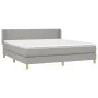 Box spring bed with light gray fabric mattress 180x200 cm by vidaXL, Beds and slatted bases - Ref: Foro24-3130129, Price: 529...