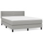 Box spring bed with light gray fabric mattress 140x190 cm by vidaXL, Beds and slatted bases - Ref: Foro24-3129785, Price: 466...