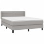 Box spring bed with light gray fabric mattress 140x190 cm by vidaXL, Beds and slatted bases - Ref: Foro24-3129785, Price: 466...
