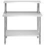 Küchenarbeitstisch mit Edelstahlablage 120x60x120cm von vidaXL, Wiederherstellung - Ref: Foro24-3054468, Preis: 215,49 €, Rab...