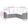 Set comedor de jardín 5 piezas y cojines ratán sintético marrón