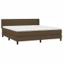 Box spring bed with dark brown fabric mattress 180x200 cm by vidaXL, Beds and slatted bases - Ref: Foro24-3129732, Price: 541...