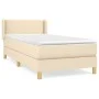 Box spring bed with cream fabric mattress 100x200 cm by vidaXL, Beds and slatted bases - Ref: Foro24-3130174, Price: 295,66 €...