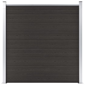 Panel de valla WPC negro 180x186 cm