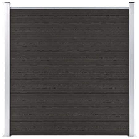 Panel de valla WPC negro 180x186 cm