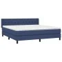 Box spring bed with blue fabric mattress 160x200 cm by vidaXL, Beds and slatted bases - Ref: Foro24-3129967, Price: 494,15 €,...