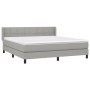 Box spring bed with light gray fabric mattress 160x200 cm by vidaXL, Beds and slatted bases - Ref: Foro24-3129721, Price: 505...