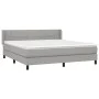 Box spring bed with light gray fabric mattress 160x200 cm by vidaXL, Beds and slatted bases - Ref: Foro24-3129721, Price: 501...
