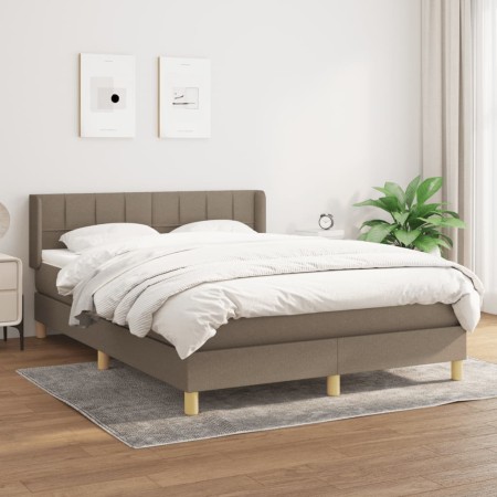 Cama box spring con colchón tela gris taupe 140x200 cm de vidaXL, Camas y somieres - Ref: Foro24-3130277, Precio: 437,75 €, D...