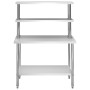 Küchenarbeitstisch mit Edelstahlregal 120x60x150 cm von vidaXL, Wiederherstellung - Ref: Foro24-3054470, Preis: 261,71 €, Rab...