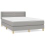 Box spring bed with light gray fabric mattress 140x200 cm by vidaXL, Beds and slatted bases - Ref: Foro24-3130353, Price: 430...