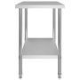 Mesa de trabajo de cocina con estante acero inox 120x60x150 cm de vidaXL, Restauración - Ref: Foro24-3054470, Precio: 261,71 ...
