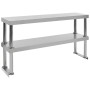 Mesa de trabajo de cocina con estante acero inox 120x60x150 cm de vidaXL, Restauración - Ref: Foro24-3054470, Precio: 261,71 ...