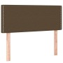 Cama box spring con colchón tela marrón oscuro 90x200 cm
