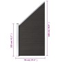 Panel de valla WPC negro 95x(105-180) cm