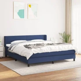 Box spring bed with blue fabric mattress 160x200 cm by vidaXL, Beds and slatted bases - Ref: Foro24-3129567, Price: 487,99 €,...