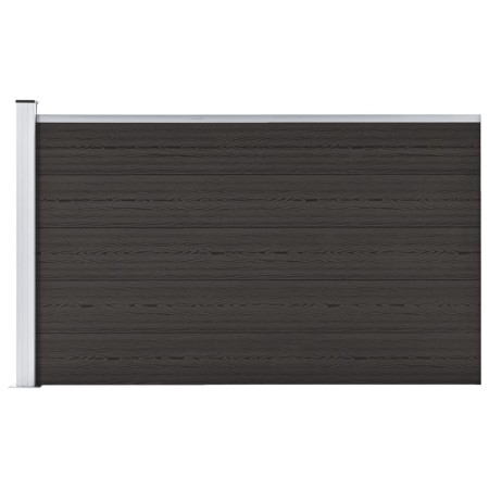 Panel de valla WPC negro 175x105 cm