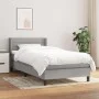 Box spring bed with light gray fabric mattress 90x190 cm by vidaXL, Beds and slatted bases - Ref: Foro24-3129753, Price: 297,...