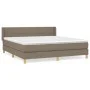 Box spring bed with taupe gray fabric mattress 160x200 cm by vidaXL, Beds and slatted bases - Ref: Foro24-3130285, Price: 508...