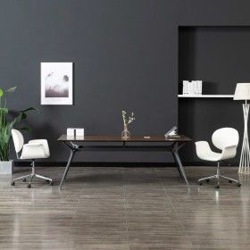Drehbarer Bürostuhl aus weißem Kunstleder von vidaXL, Bürostühle - Ref: Foro24-3054825, Preis: 154,92 €, Rabatt: %