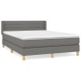Cama box spring con colchón tela gris oscuro 140x190 cm de vidaXL, Camas y somieres - Ref: Foro24-3130346, Precio: 479,40 €
