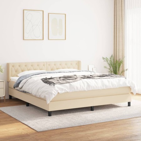 Boxspringbett mit cremefarbener Stoffmatratze 160x200 cm von vidaXL, Betten und Lattenroste - Ref: Foro24-3129966, Preis: 552...