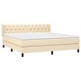 Boxspringbett mit cremefarbener Stoffmatratze 160x200 cm von vidaXL, Betten und Lattenroste - Ref: Foro24-3129966, Preis: 552...