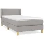 Box spring bed with light gray fabric mattress 90x200 cm by vidaXL, Beds and slatted bases - Ref: Foro24-3130081, Price: 305,...