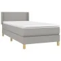 Box spring bed with light gray fabric mattress 90x200 cm by vidaXL, Beds and slatted bases - Ref: Foro24-3130081, Price: 305,...