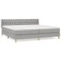 Cama box spring con colchón tela gris claro 200x200 cm de vidaXL, Camas y somieres - Ref: Foro24-3130537, Precio: 582,64 €, D...