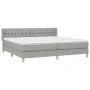 Cama box spring con colchón tela gris claro 200x200 cm de vidaXL, Camas y somieres - Ref: Foro24-3130537, Precio: 582,64 €, D...
