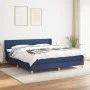 Box spring bed with blue fabric mattress 160x200 cm by vidaXL, Beds and slatted bases - Ref: Foro24-3130527, Price: 512,85 €,...