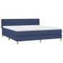Box spring bed with blue fabric mattress 160x200 cm by vidaXL, Beds and slatted bases - Ref: Foro24-3130527, Price: 512,85 €,...