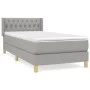 Box spring bed with light gray fabric mattress 90x200 cm by vidaXL, Beds and slatted bases - Ref: Foro24-3130481, Price: 314,...