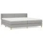 Box spring bed with light gray fabric mattress 200x200 cm by vidaXL, Beds and slatted bases - Ref: Foro24-3130217, Price: 567...