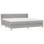 Box spring bed with light gray fabric mattress 200x200 cm by vidaXL, Beds and slatted bases - Ref: Foro24-3130217, Price: 567...