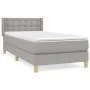 Box spring bed with light gray fabric mattress 100x200 cm by vidaXL, Beds and slatted bases - Ref: Foro24-3130569, Price: 314...