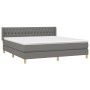 Cama box spring con colchón tela gris oscuro 180x200 cm de vidaXL, Camas y somieres - Ref: Foro24-3130530, Precio: 596,68 €, ...