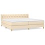 Cama box spring con colchón tela color crema 200x200 cm de vidaXL, Camas y somieres - Ref: Foro24-3130542, Precio: 563,51 €, ...