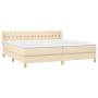Cama box spring con colchón tela color crema 200x200 cm de vidaXL, Camas y somieres - Ref: Foro24-3130542, Precio: 563,51 €, ...