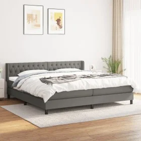 Box spring bed with dark gray fabric mattress 200x200 cm by vidaXL, Beds and slatted bases - Ref: Foro24-3129978, Price: 592,...