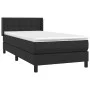 Box spring bed with black synthetic leather mattress 100x200 cm by vidaXL, Beds and slatted bases - Ref: Foro24-3130763, Pric...