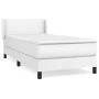 Box spring bed with white synthetic leather mattress 100x200 cm by vidaXL, Beds and slatted bases - Ref: Foro24-3130644, Pric...