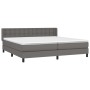 Box spring bed with gray synthetic leather mattress 200x200 cm by vidaXL, Beds and slatted bases - Ref: Foro24-3130803, Price...