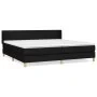 Box spring bed with black fabric mattress 200x200 cm by vidaXL, Beds and slatted bases - Ref: Foro24-3130139, Price: 577,38 €...