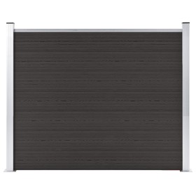 Panel de valla WPC negro 180x146 cm