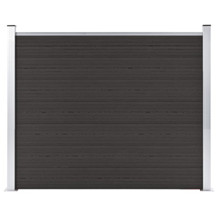 Panel de valla WPC negro 180x146 cm